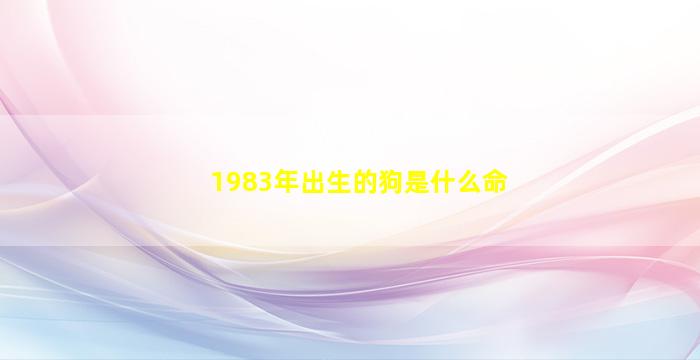 1983年出生的狗是什么命