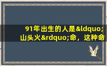 91年出生的人是“山头火”命，这种命运好吗